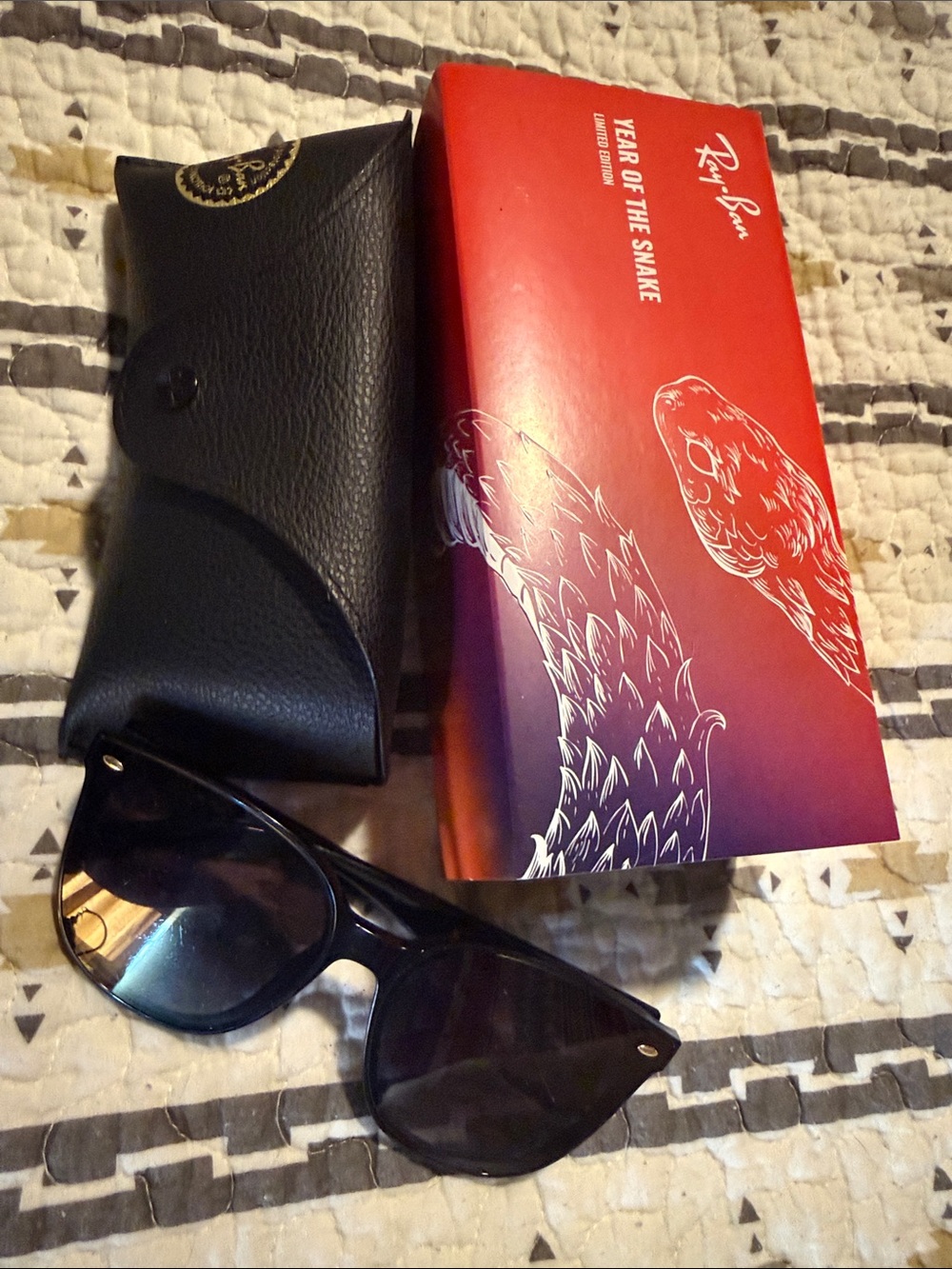 Ray-Ban Black Cat-Eye Year of the Snake Sunglasses with Red Limited-Edition Box